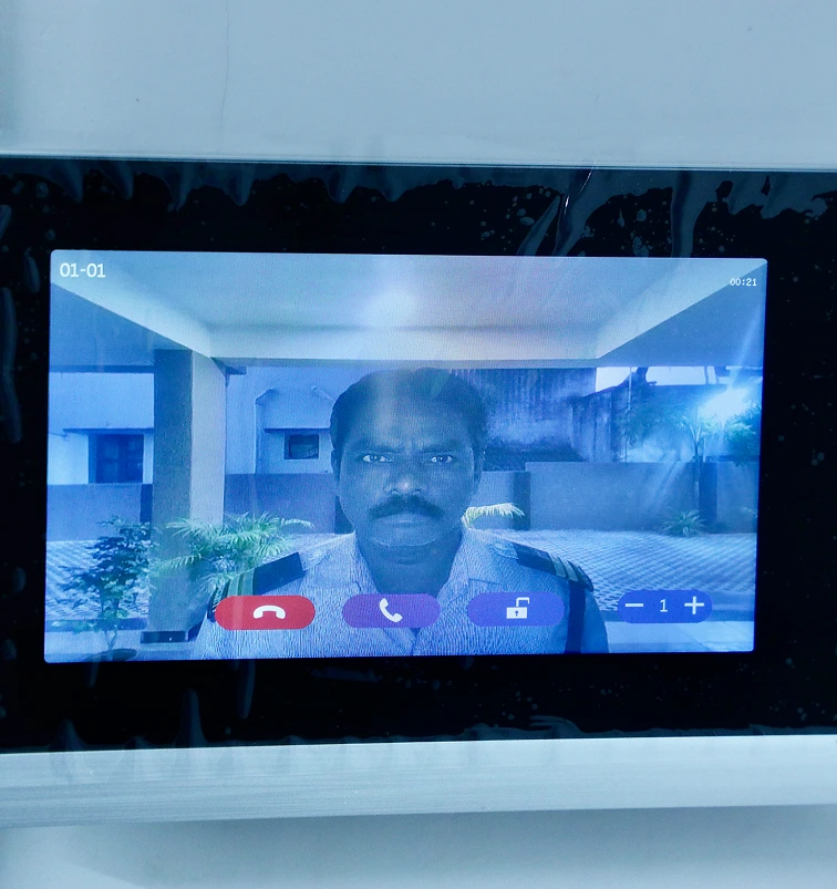 Biometric security feature at the Maangudi apartments in Dindigul