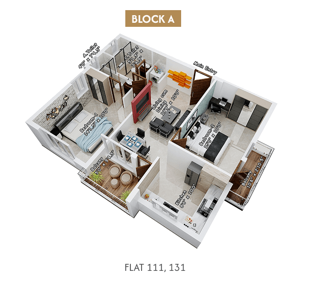 Blue print of apartments in Dindigul by Maangudi