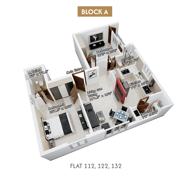 Blue print of apartments in Dindigul by Maangudi