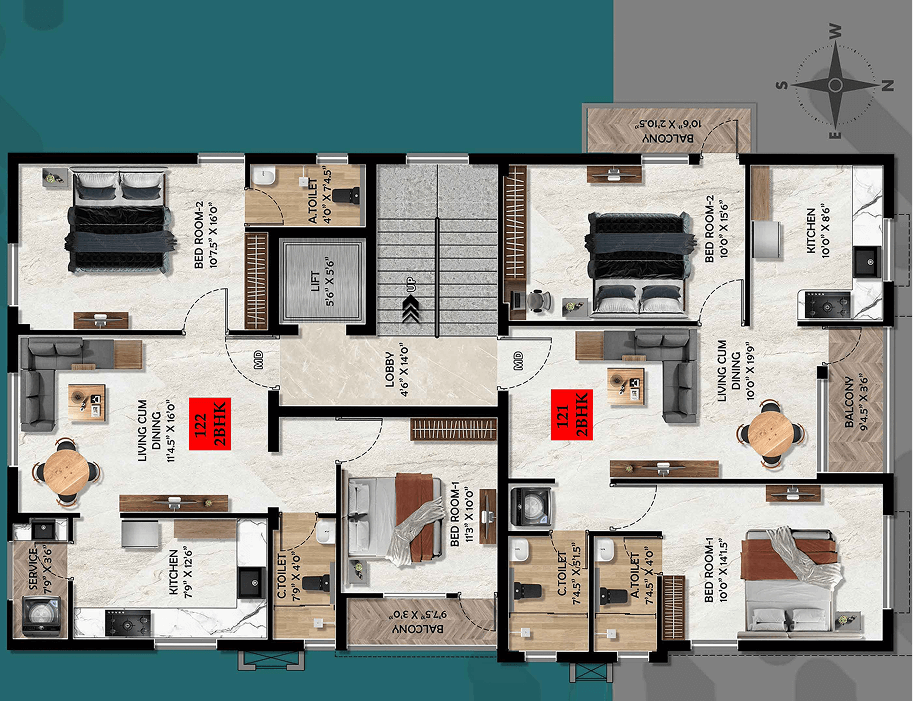 Blue print of apartments in Dindigul by Maangudi