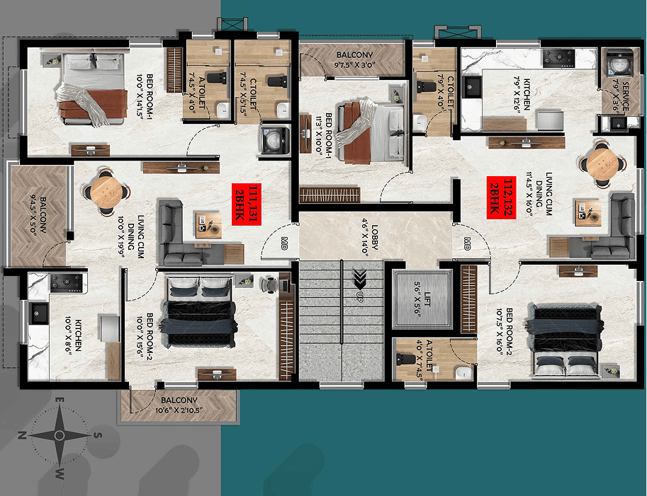 Blue print of apartments in Dindigul by Maangudi
